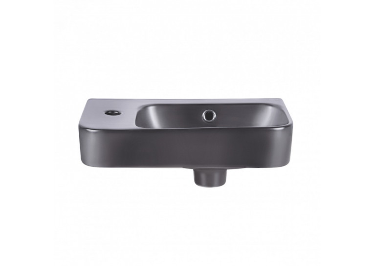  Раковина Qtap Tern 45x26x15,5 Matt black з донним клапаном QT17115117LMB