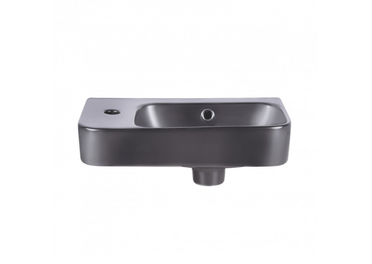 Раковина Qtap Tern 45x26x15,5 Matt black с донным клапаном QT17115117LMB