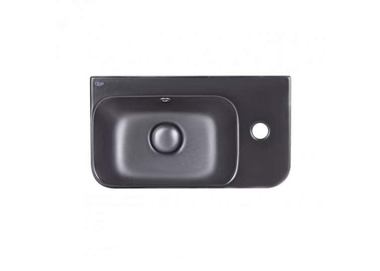  Раковина Qtap Tern 45x26x15,5 Matt black з донним клапаном QT17115117RMB