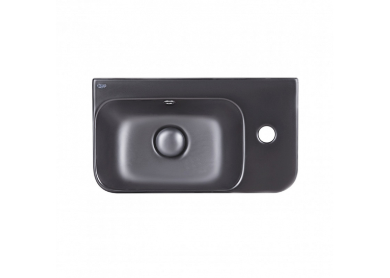 Раковина Qtap Tern 45x26x15,5 Matt black с донным клапаном QT17115117RMB