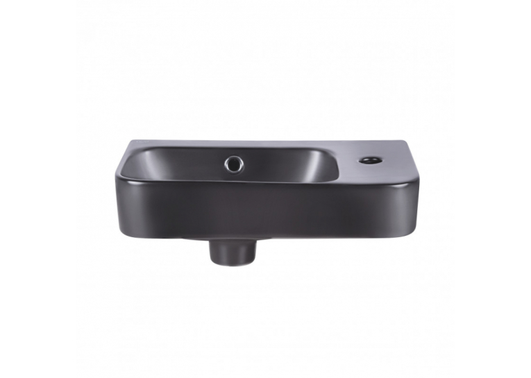  Раковина Qtap Tern 45x26x15,5 Matt black з донним клапаном QT17115117RMB