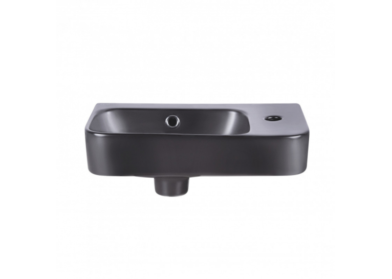 Раковина Qtap Tern 45x26x15,5 Matt black с донным клапаном QT17115117RMB