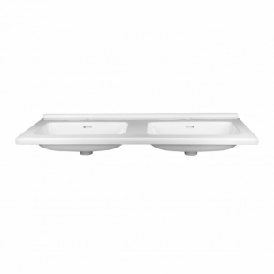 Раковина двойная Qtap Albatross 121x46,7x19,5 White с донным клапаном QT0111FL8167GW