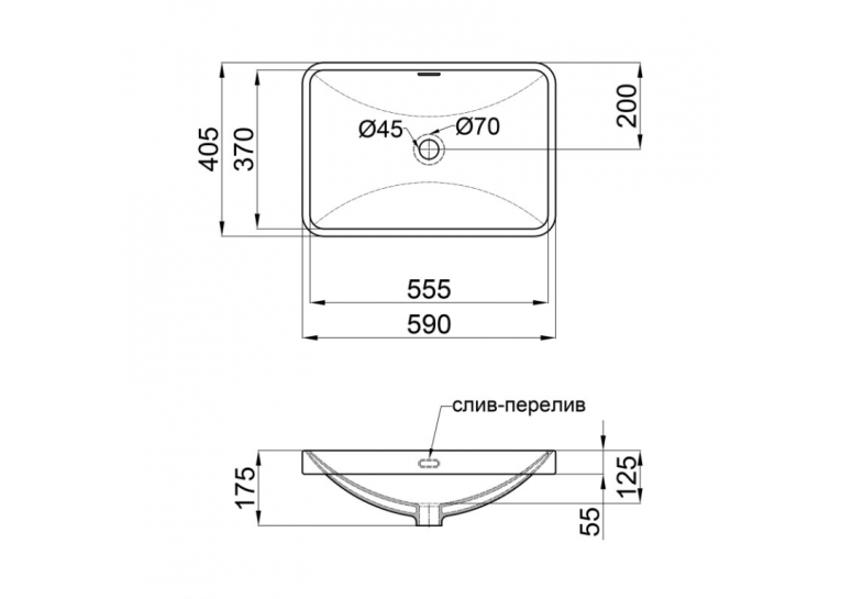  Раковина Qtap Jay 59x40x17,5 White з донним клапаном QT0711K306W