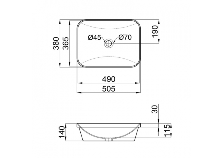  Раковина Qtap Scorpio 50x38x14,5 White з донним клапаном QT1411K490W