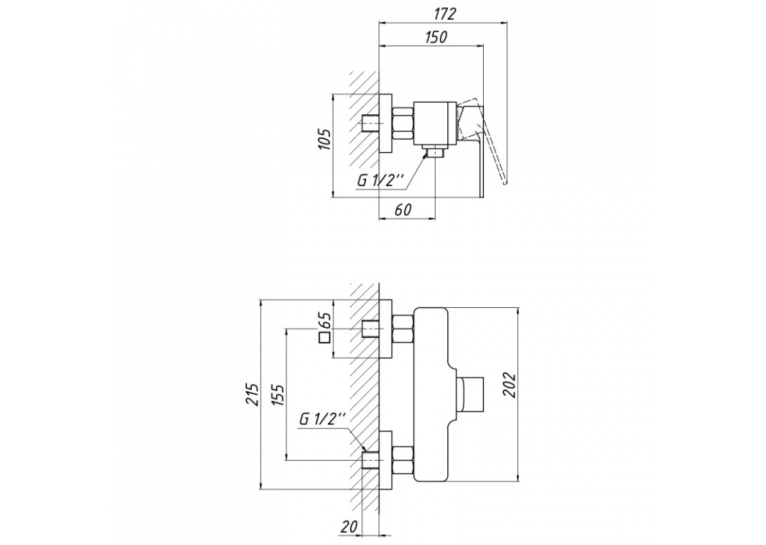  Змішувач для душу Qtap Namesti 4025102C