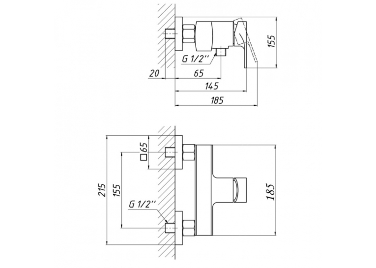  Змішувач для душу Qtap Vlasta 4028102C