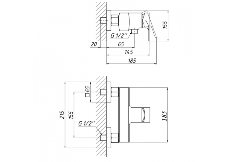  Змішувач для душу Qtap Vlasta 4028102C