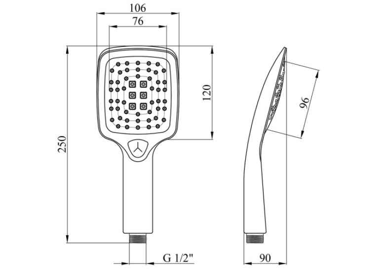 Смеситель для ванны Ferro Algeo Square BAQ1BLC