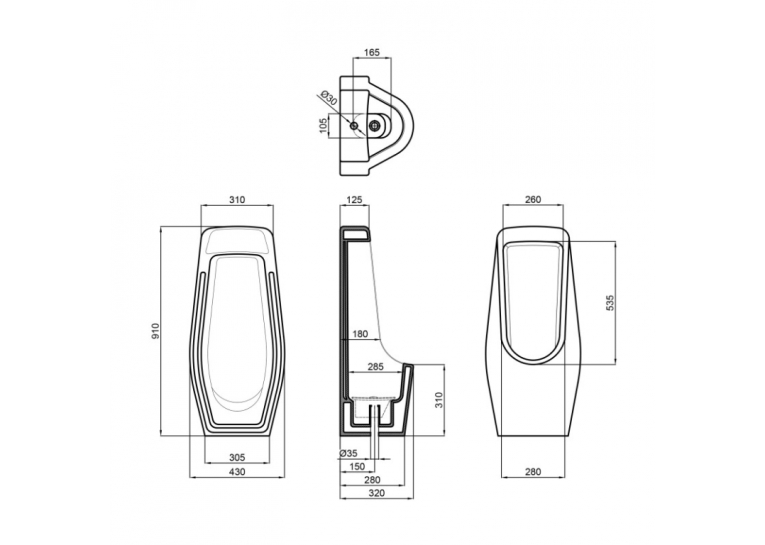  Пісуар підлоговий Qtap Stork 430х340х920 White QT1588HDU900W