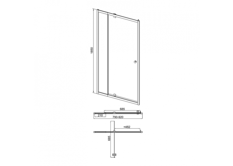 Душові двері в нішу Qtap Pisces WHI208-9.CP5 79-92х185 см, скло Pattern 5 мм PISWHI2089CP5