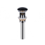 Донний клапан для раковини Qtap PU03O MATT BLACK з переливом QT066PU03OMB