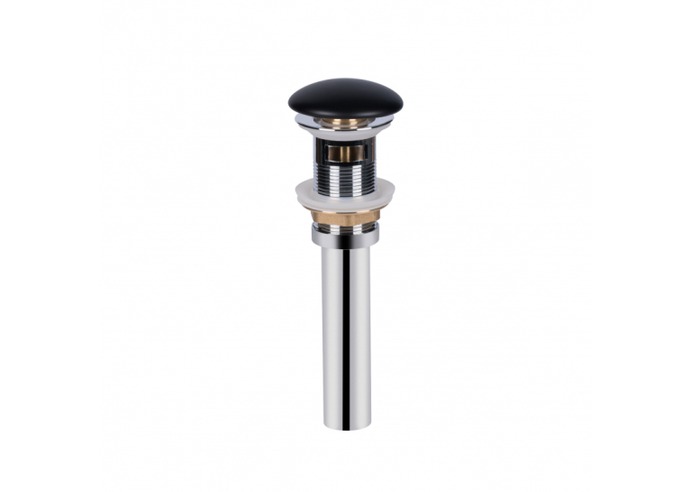 Донный клапан для раковины Qtap PU03O MATT BLACK с переливом QT066PU03OMB