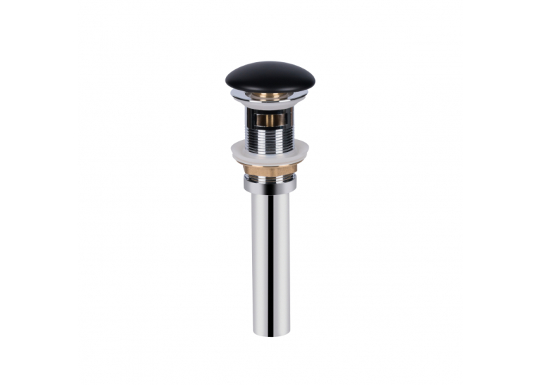 Донный клапан для раковины Qtap PU03O MATT BLACK с переливом QT066PU03OMB