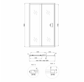 Душевая дверь в нишу Qtap Taurus CRM2011-12.C6 110-120x185 см, стекло Clear 6 мм, покрытие CalcLess TAUCRM201112C6