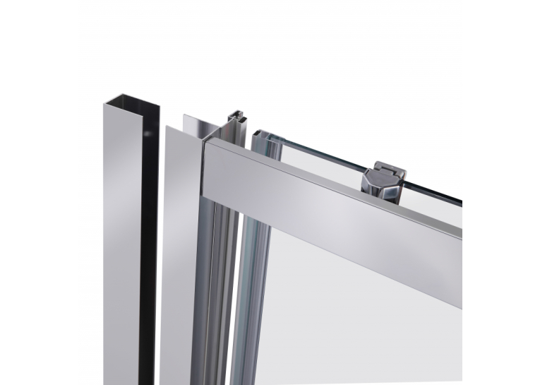 Душевая дверь в нишу Qtap Taurus CRM2013-14.C6 130-140x185 см, стекло Clear 6 мм, покрытие CalcLess TAUCRM201314C6