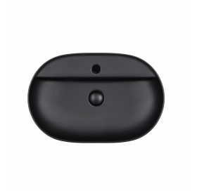 Раковина-чаша Qtap Scorpio 610x400x120 Matt black с донным клапаном (QT142203MBMB)