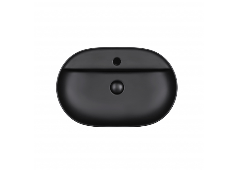 Раковина-чаша Qtap Scorpio 610x400x120 Matt black с донным клапаном (QT142203MBMB)