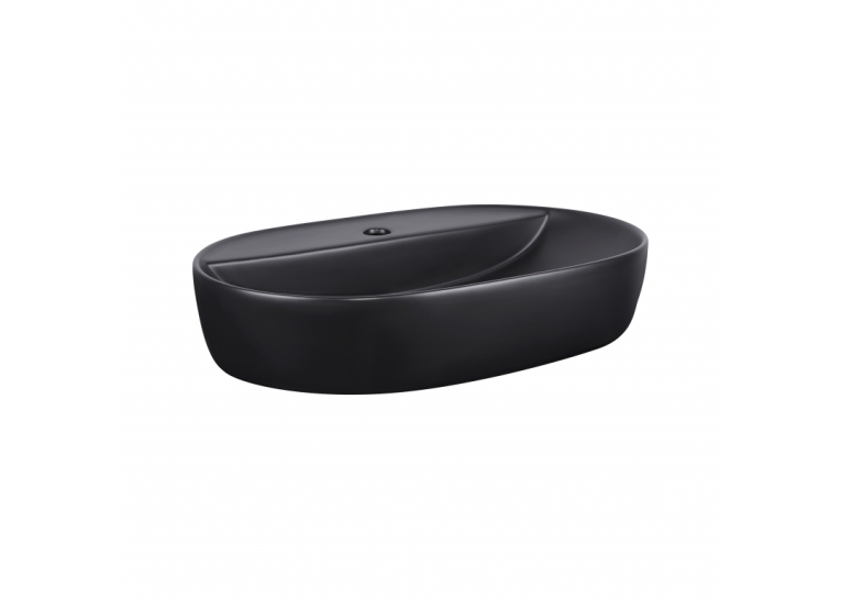 Раковина-чаша Qtap Scorpio 610x400x120 Matt black с донным клапаном (QT142203MBMB)