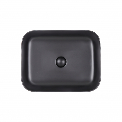 Раковина-чаша Qtap Tern 500x390x140 Matt black с донным клапаном (QT172195MBMB)