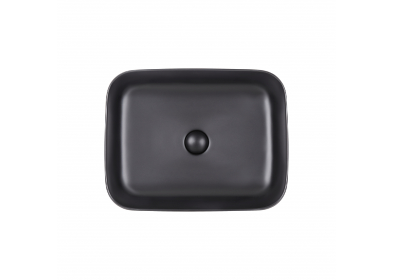 Раковина-чаша Qtap Tern 500x390x140 Matt black с донным клапаном (QT172195MBMB)