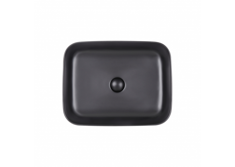 Раковина-чаша Qtap Tern 500x390x140 Matt black с донным клапаном (QT172195MBMB)