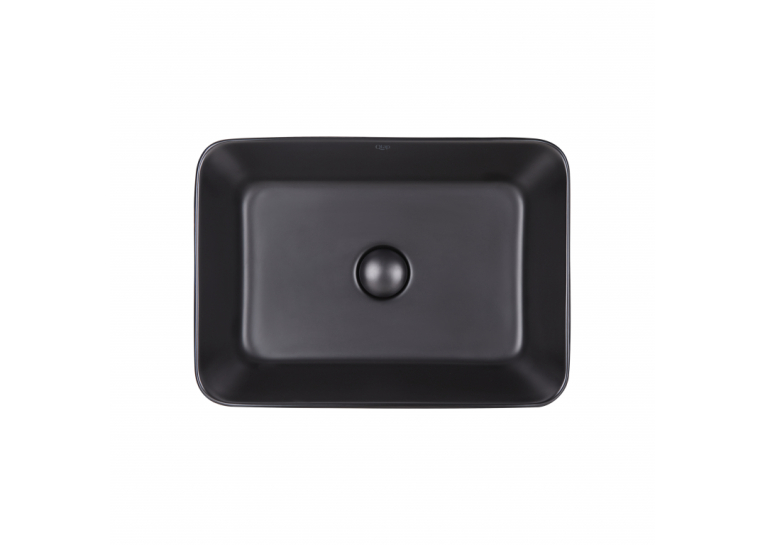 Раковина-чаша Qtap Virgo 490х350х110 Matt black с донным клапаном (QT18112261MBMB)