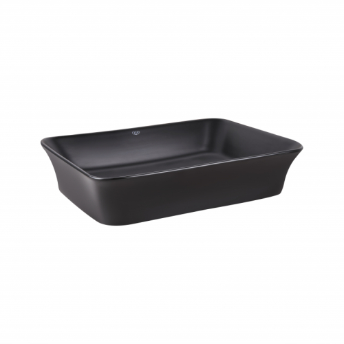 Раковина-чаша Qtap Virgo 490х350х110 Matt black с донным клапаном (QT18112261MBMB)