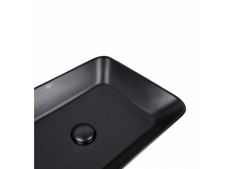 Раковина-чаша Qtap Virgo 490х350х110 Matt black с донным клапаном (QT18112261MBMB)