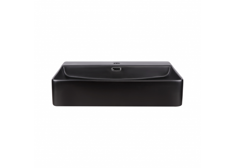  Раковина Qtap Nando LT 600х420х120 Matt black з донним клапаном (QT12112173MBMB)