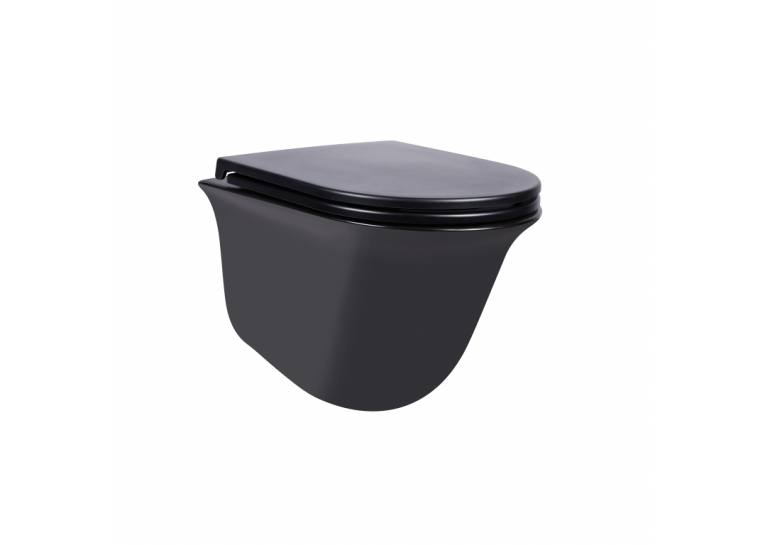 Унитаз подвесной Qtap Virgo безободковый с сиденьем Soft-close (QT1833051ERMB)
