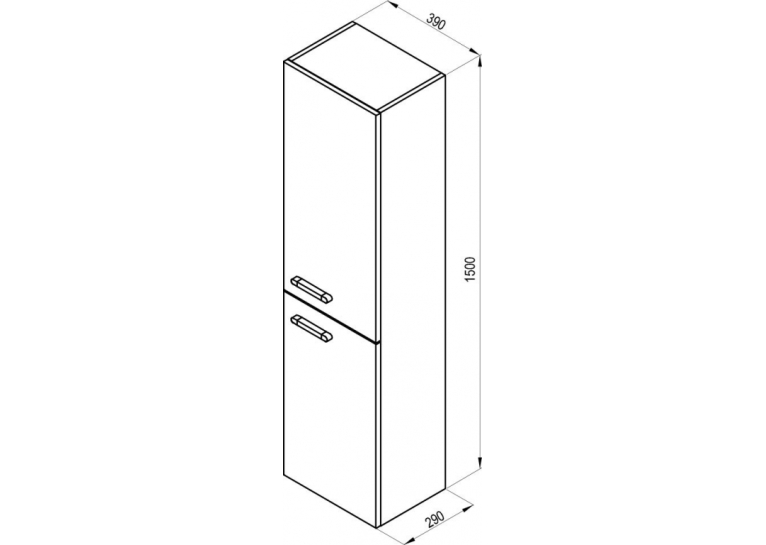 Пенал Ravak CHROME SB-350, білий, лівий, X000000542