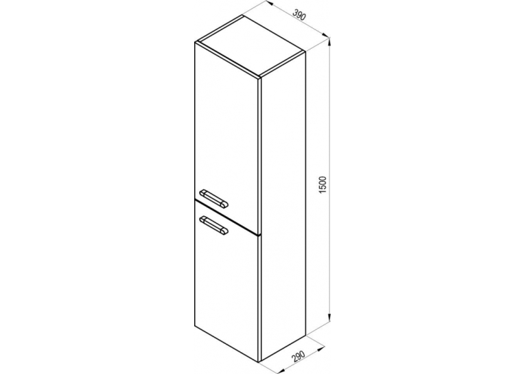 Пенал Ravak CHROME SB-350, білий, правий, X000000543