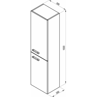Шкаф боковой Ravak SB 350 CHROME L каппучино/белый, X000000966