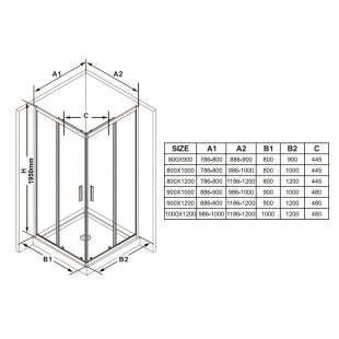Душевая кабина Ravak Blix BLSRV2K-120 чёрный+transparent X1XMG0300Z1