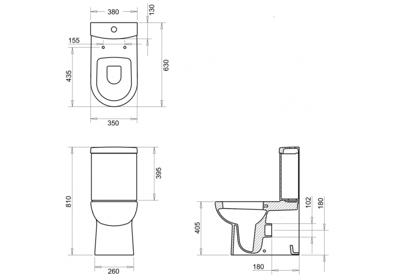 Унітаз-компакт з функцією біде VOLLE Virgo 13-23-303 з бачком + сидіння Slim Soft Close