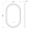 Зеркало овальное Volle 50x80 см 16-42-500B с подсветкой