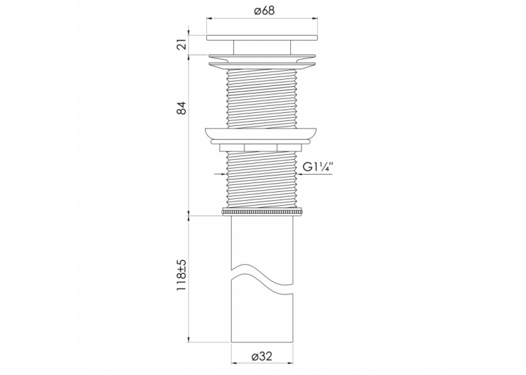  Донний клапан VOLLE Solid surface (90-00-010)