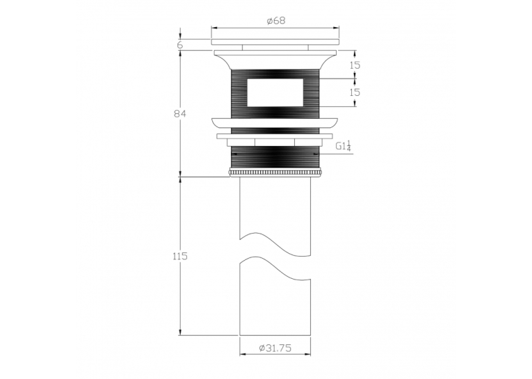  Донний клапан Push-open Volle Solid surface (90-00-060)