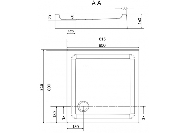  Душовий піддон CERSANIT TAKO 80x80 S204-011