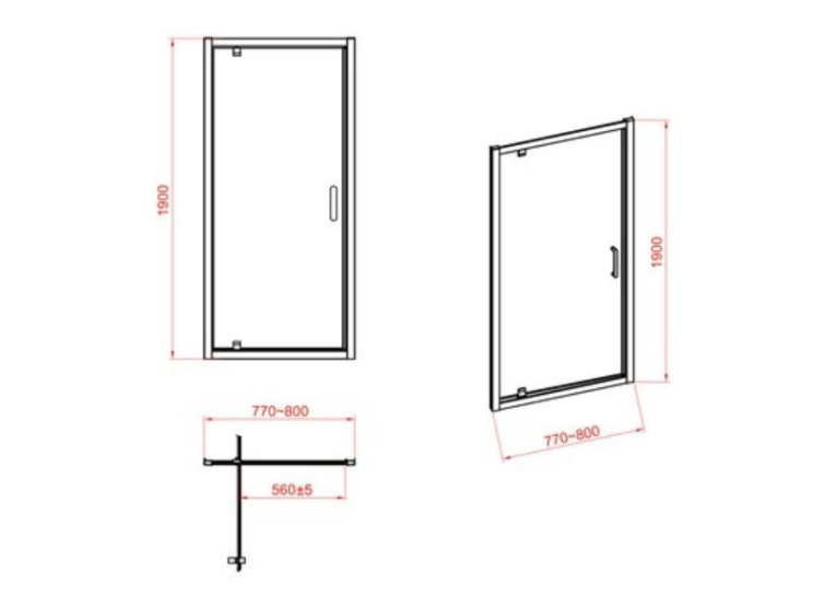  Душові двері CERSANIT ZIP 190x80 S154-005
