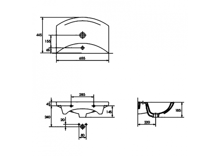  Раковина Cersanit Omega 65 меблева (K11-0172/K11-0183)