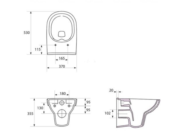  Унітаз підвісний 749 Cersanit City CleanOn K701-143 з сидінням Slim Soft Close дюропласт