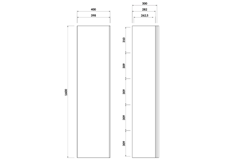  Пенал Cersanit Virgo 40 (S522-032)