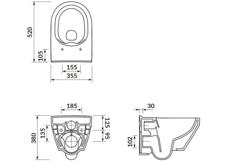 Унитаз подвесной Cersanit Crea Clean On с сиденьем Slim (S701-403)
