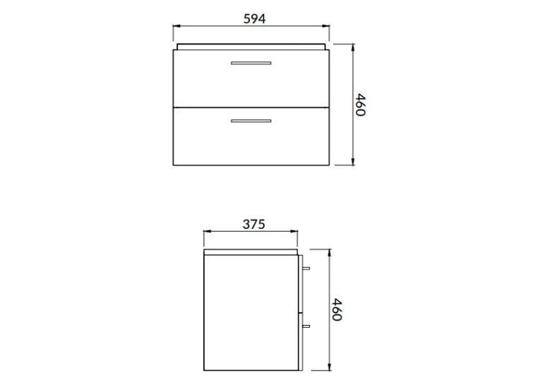 Тумба Cersanit Lara и раковина Mille Slim 60, орех S801-360