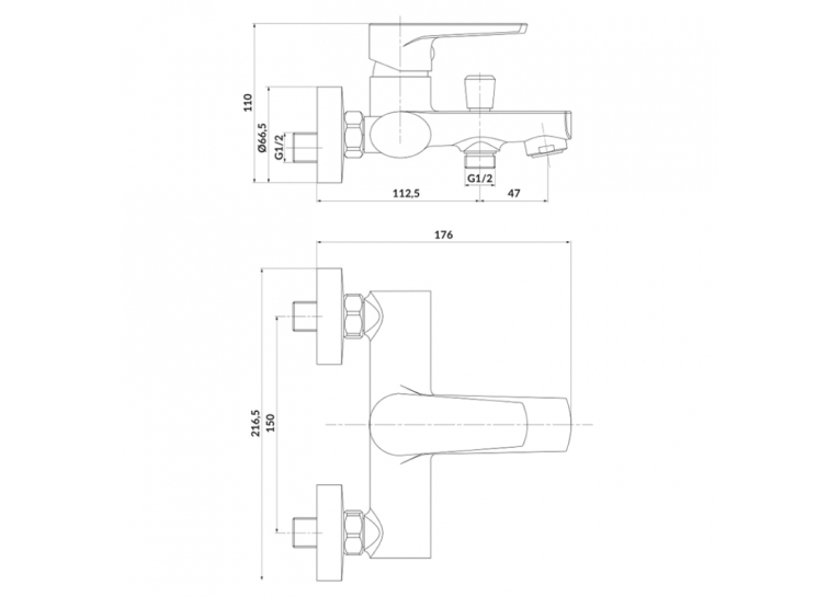  Змішувач для ванни Cersanit Moduo S951-346