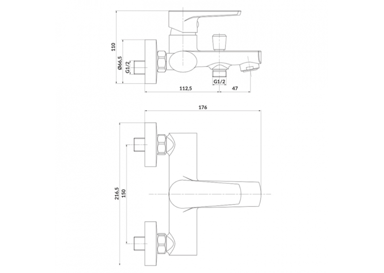  Змішувач для ванни Cersanit Moduo S951-346