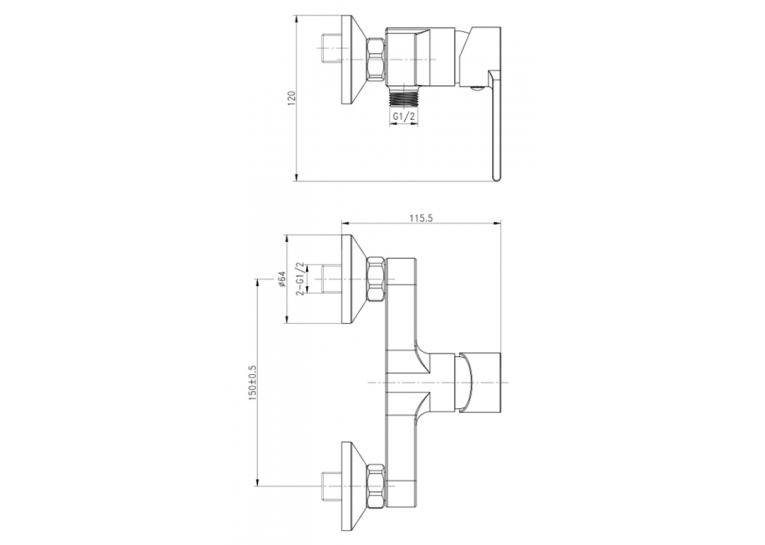  Змішувач для душу Cersanit Brasco S951-231