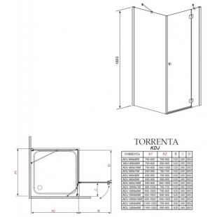 Душова кабіна Radaway Torrenta KDJ 900Lx900x1850 хром/графіт 32202-01-05NL